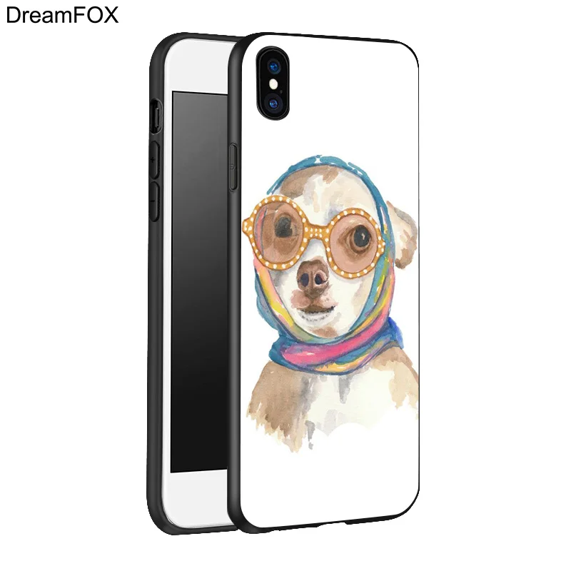 DREAMFOX K056 Danger Чихуахуа Черный Мягкий ТПУ силиконовый чехол для Apple iPhone 11 Pro XR XS Max X 8 7 6