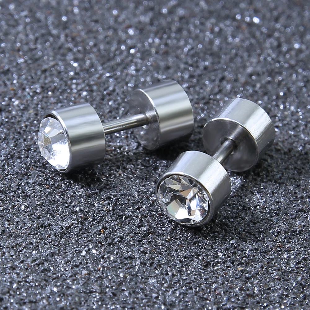 Серьги гвоздики из нержавеющей стали с двойными кристаллами 3 7 мм|studs for women|ear studs