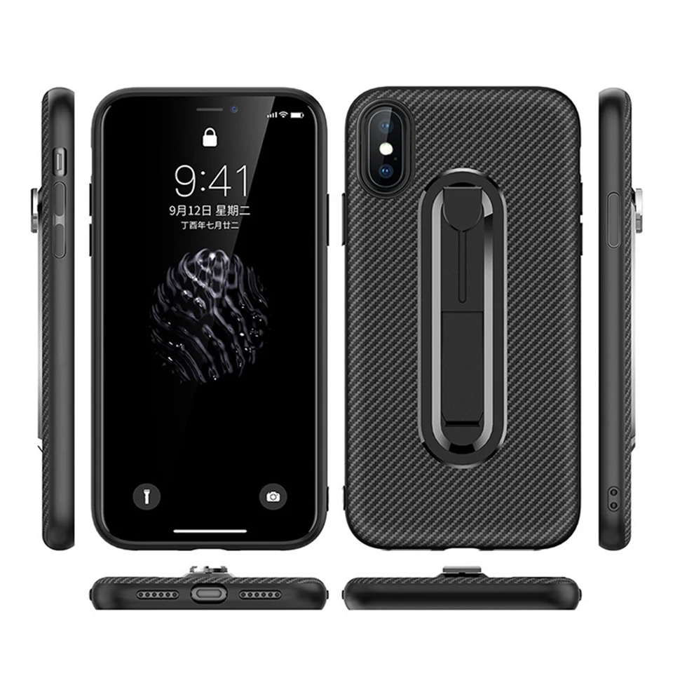 Luxury Armor TPU Silicone Case For iphone XS MAX XR X SE 5 5s 6 6s 7 8 Plus Cover Carbon fiber texture back Soft Phone Cases |