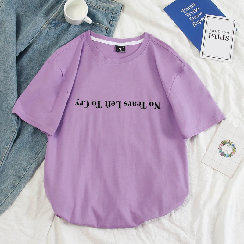 Ариана Гранде футболка без слез слева Cry рубашка Homme певицы Модные 100% хлопковые