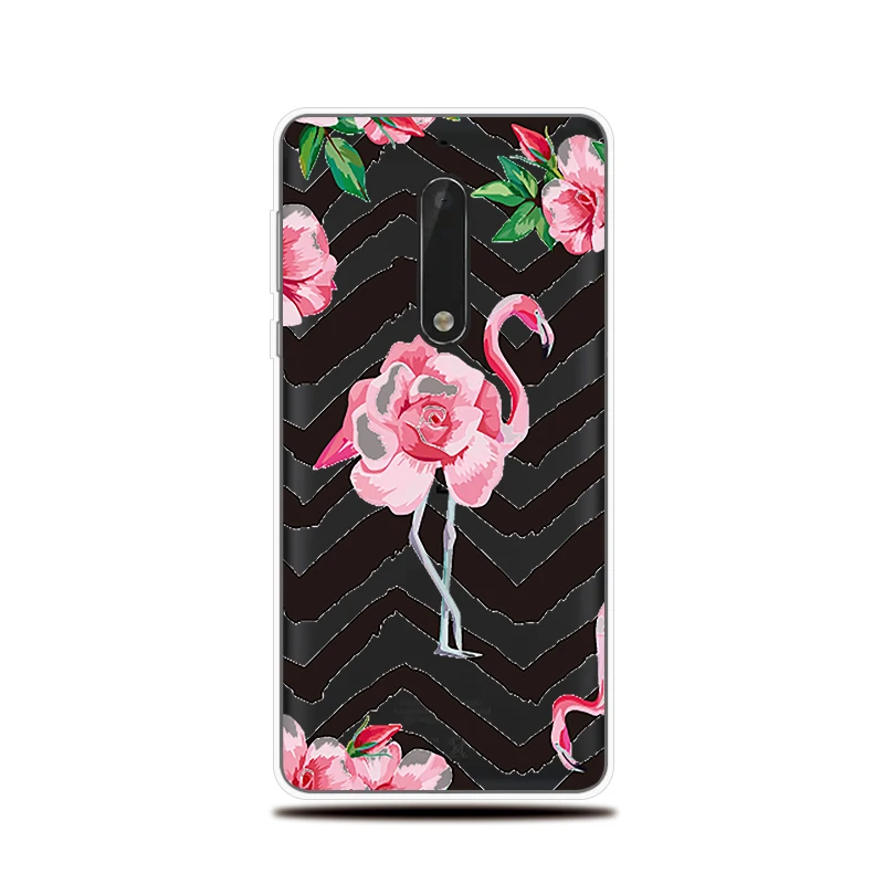 Силиконовый чехол для Nokia 1 2 3 5 6 7 8 X5 X6 X7 с рисунком фламинго Plus телефона |