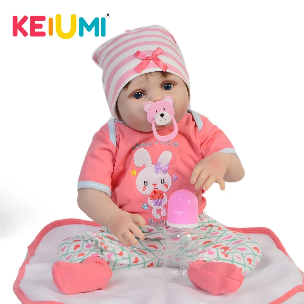 

KEIUMI полностью силиконовая виниловая 23 ''57 см модная детская игрушка-реборн Реалистичная кукла-младенец новорожденные дети подарки на день р...