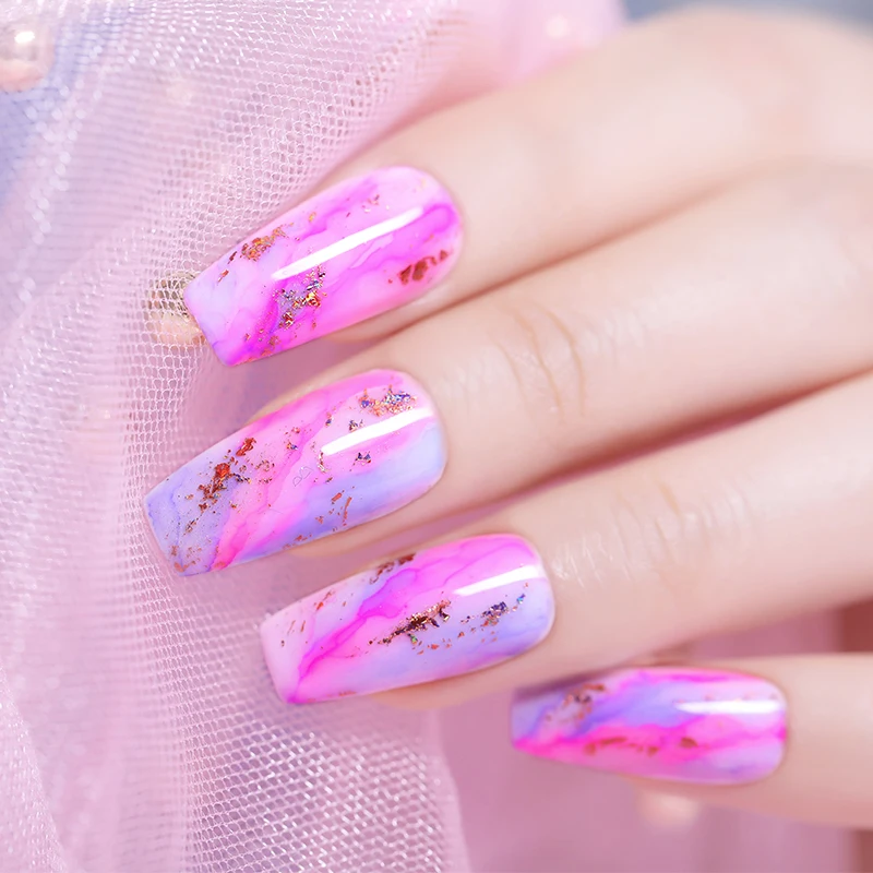 Акварельные чернила NICOLE DIARY лак для ногтей Гель с эффектом дыма размытые пузырьки