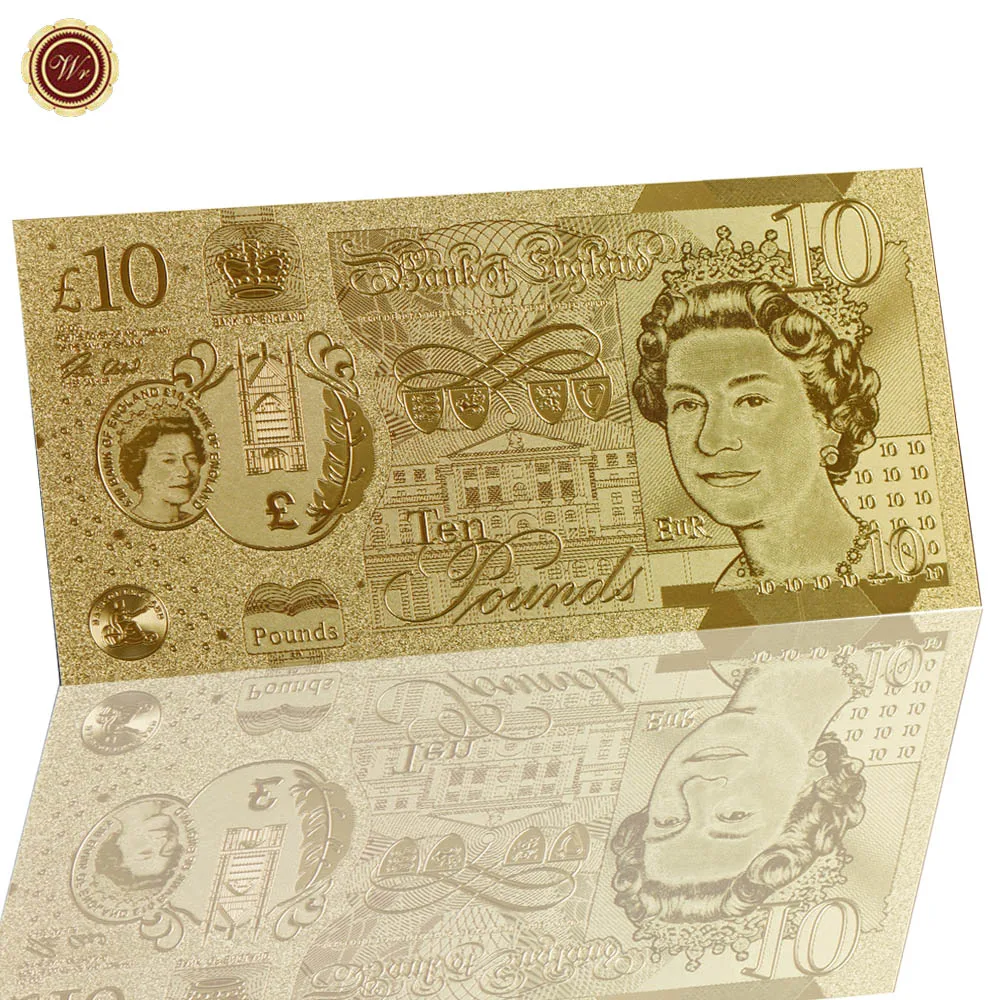 Фальшивые банкноты с покрытием золотом 10 фунтов|banknote gold|banknotes paper moneybanknote |