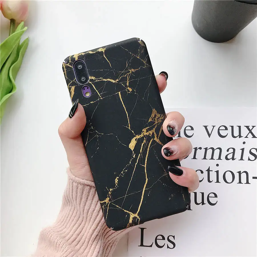 Black Gold Marble Ретро Золотой розовый мраморный чехол для samsung S10 Plus S9 S8 Plus S7 Edge Note 8 9 гранитный камень жесткий чехол для телефона для samsung S9plus S8 - Цвет: Black Gold Marble