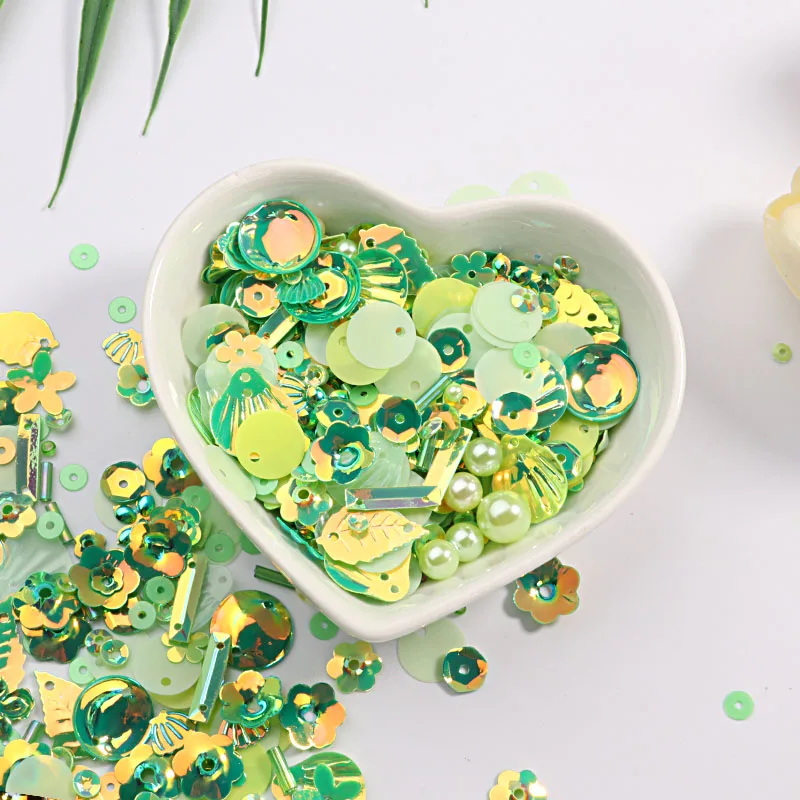 Matte JG Green Новые горячие Sales10g/упаковка DIY блесток для ремесла микс Астра оболочки лист формы блестки Lentejuelas жемчуг бисер DIY приложение - Цвет: Matte JG Green