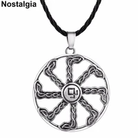 nostalgia slavic kolovrat symbol amulet viking rune othala pagan witchcraft pendants jewelry making vintage necklace