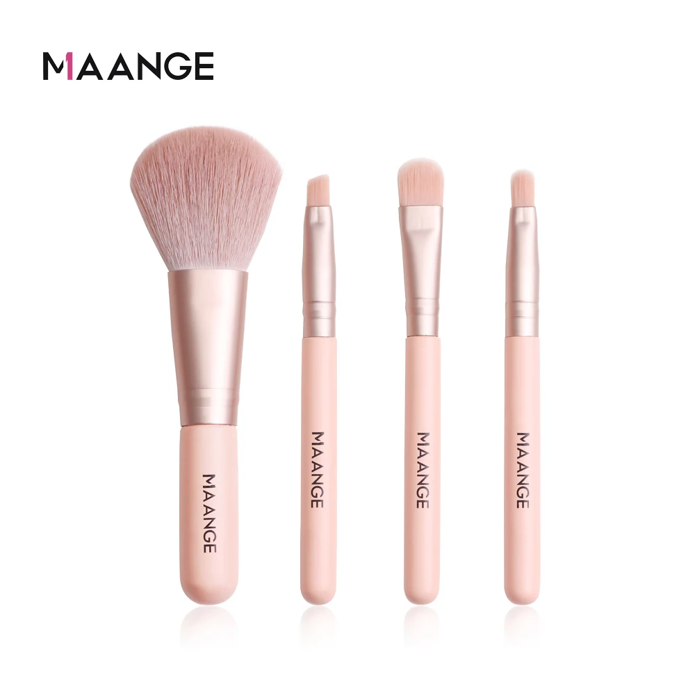 4pcs 4/7 шт. кисти для макияжа комплект косметическая пудра основа для макияжа лица Контур теней кисть для консилера Портативный, косметичка для путешествий, на шнуровке с кисточками черного Красота аксессуары - Handle Color: 4pcs