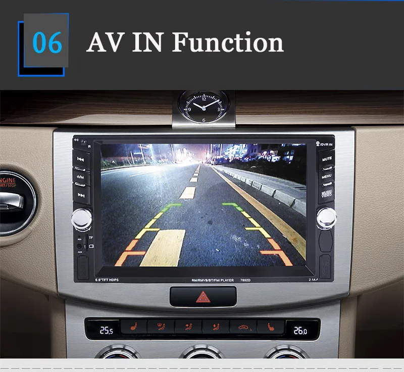 2 Din car radio steering wheel control MP4 MP5 video Player 7 inch car radio Bluetooth With rear camera
