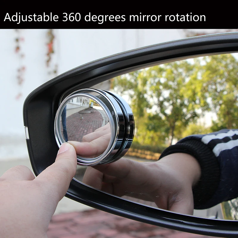 

2pcs Car 360 Degree Blind Spot Mirror Wide Angle Round Convex Mirror Small Round Side Blindspot Rearview Parking Mirror