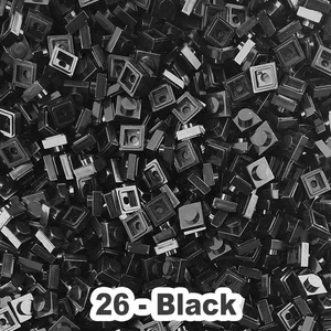 Черный развивающий конструктор No.26, пластиковый маленький строительный кирпич, аксессуары 1X1, блоки пластин пикселей, игрушки для взрослых