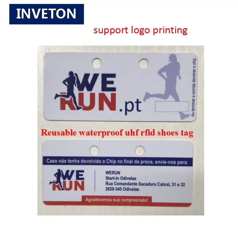 Print logo uhf rfid sports shoetag reusable race timing chips running shoes tag pvc white work with ground antenna | Безопасность и