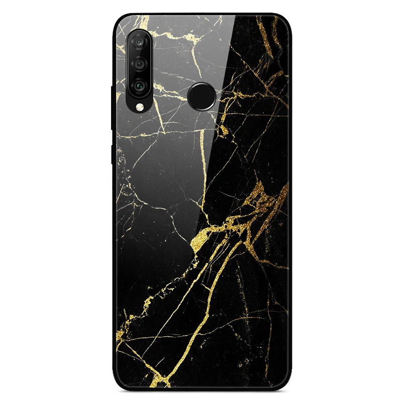 Для huawei P30 Lite чехол из закаленного стекла с принтом задняя крышка Жесткий чехол для Coque huawei P30 Lite чехол для телефона fundas P 30 лайт Pro