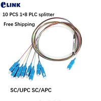 10 pcs 18 plc splitter mini steel tube type scupc scapc connector 0 9mm white and colored cable fibre coupler free shipping