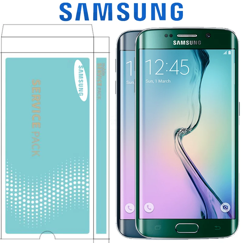 Супер AMOLED 5,1 ''lcd с рамкой для SAMSUNG Galaxy s6 edge дисплей G925 G925I G925F сенсорный экран дигитайзер