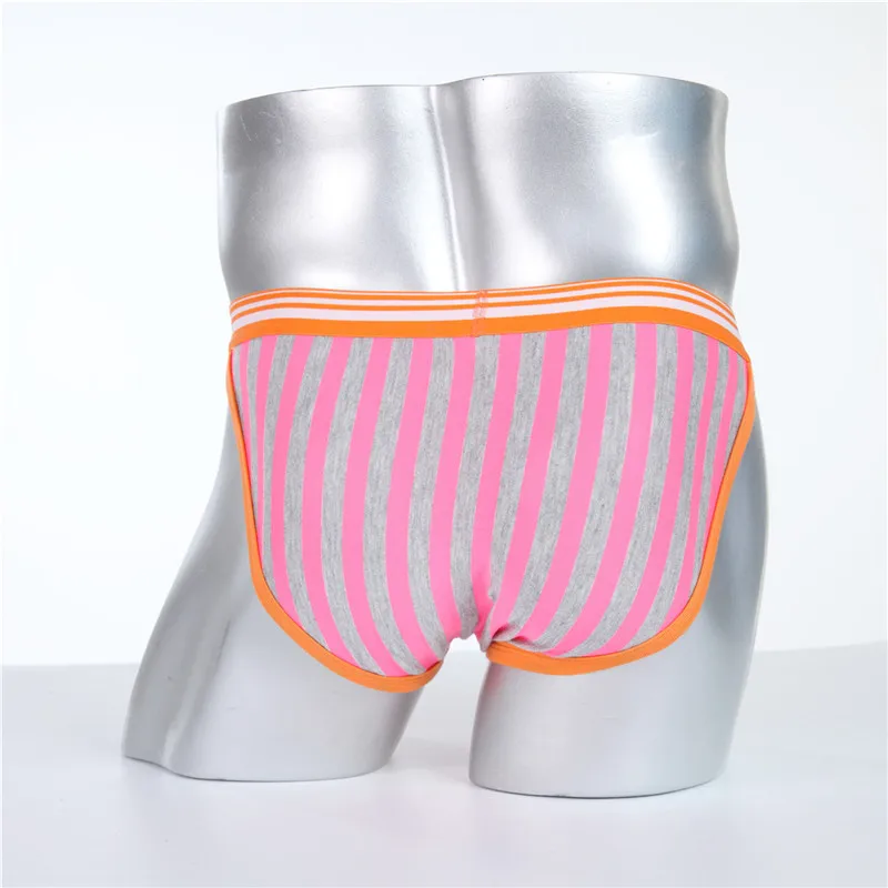 YUFEIDA Men's Striped Underwear Sexy Briefs Cueca Bikini Penis Cover Sinto Masculino Sex Underpants Modal Slip Homme |