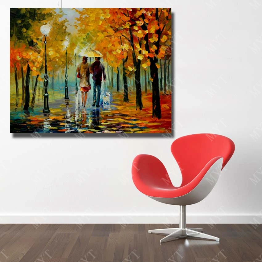 Любитель ходить в лес путь пейзаж ручная роспись нож маслом для современной