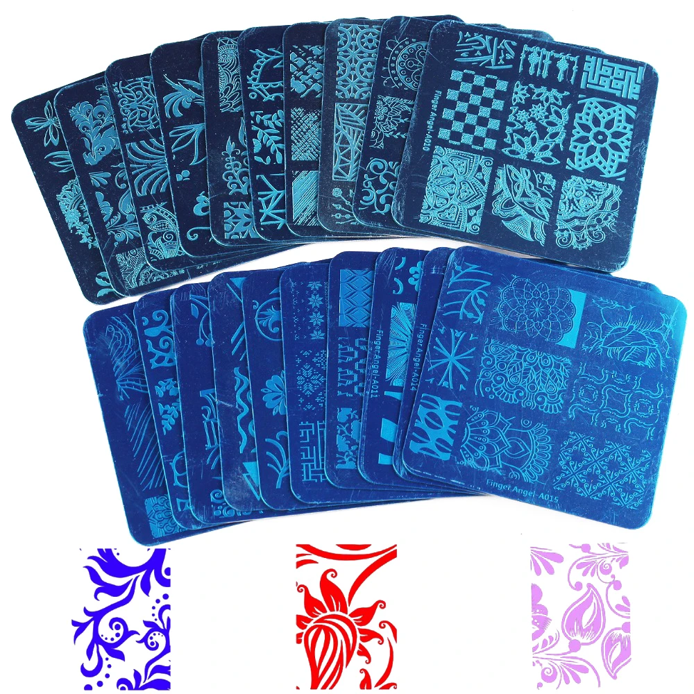 20 шт. шаблоны для стемпинга ногтей разные дизайны|stamping tool|nail art platestamping nail plate |