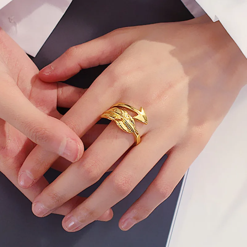 2019 Resizable Men Exquisite Women 1PC New Graceful Couple's Alloy Retro Allergy Free Adjustable Silvery Feathers Hot Sale | Украшения