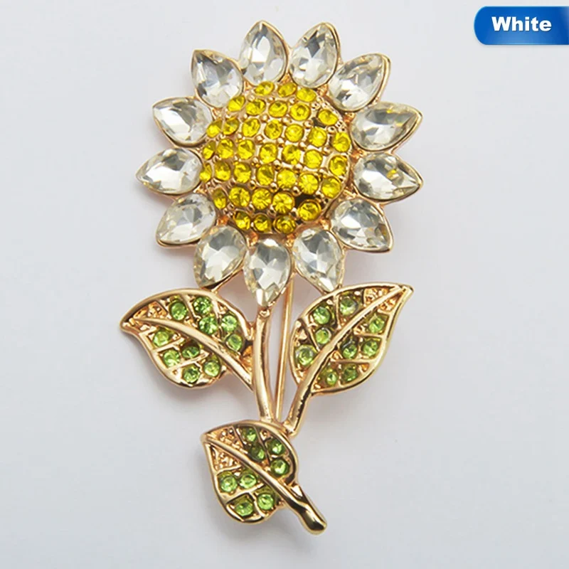 Новый стиль Подсолнух Роскошный Кристалл капельная Брошь для свадьбы женские