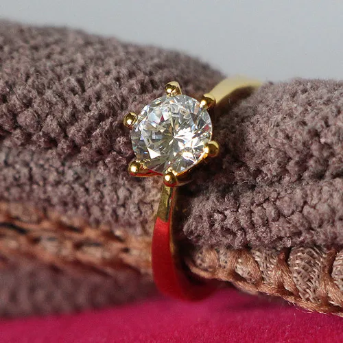 Корейский классический стиль 1.5Ct 7 5 мм G H Moissanite кольцо 925 пробы Серебряное женское