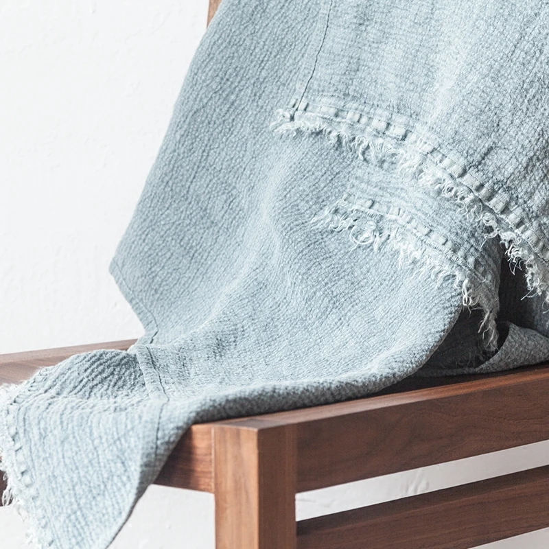 Фирменные высококачественные домашние повседневные пледы синего цвета из 100%