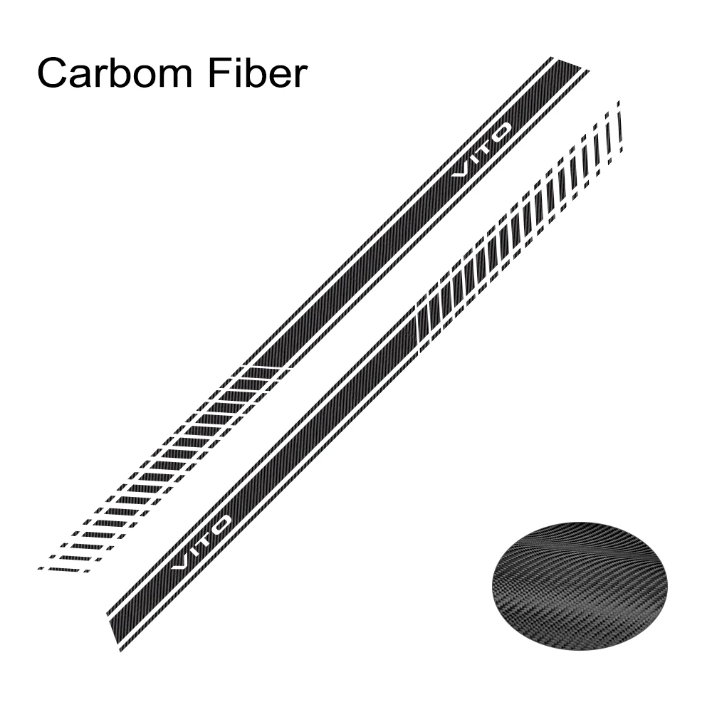 Carbon Fiber 2 шт., автомобильные наклейки в полоску, виниловые Авто стильные графические наклейки, стильные автомобильные аксессуары для Mercedes Benz Vito V Class W447 V260 - Color Name: Carbon Fiber
