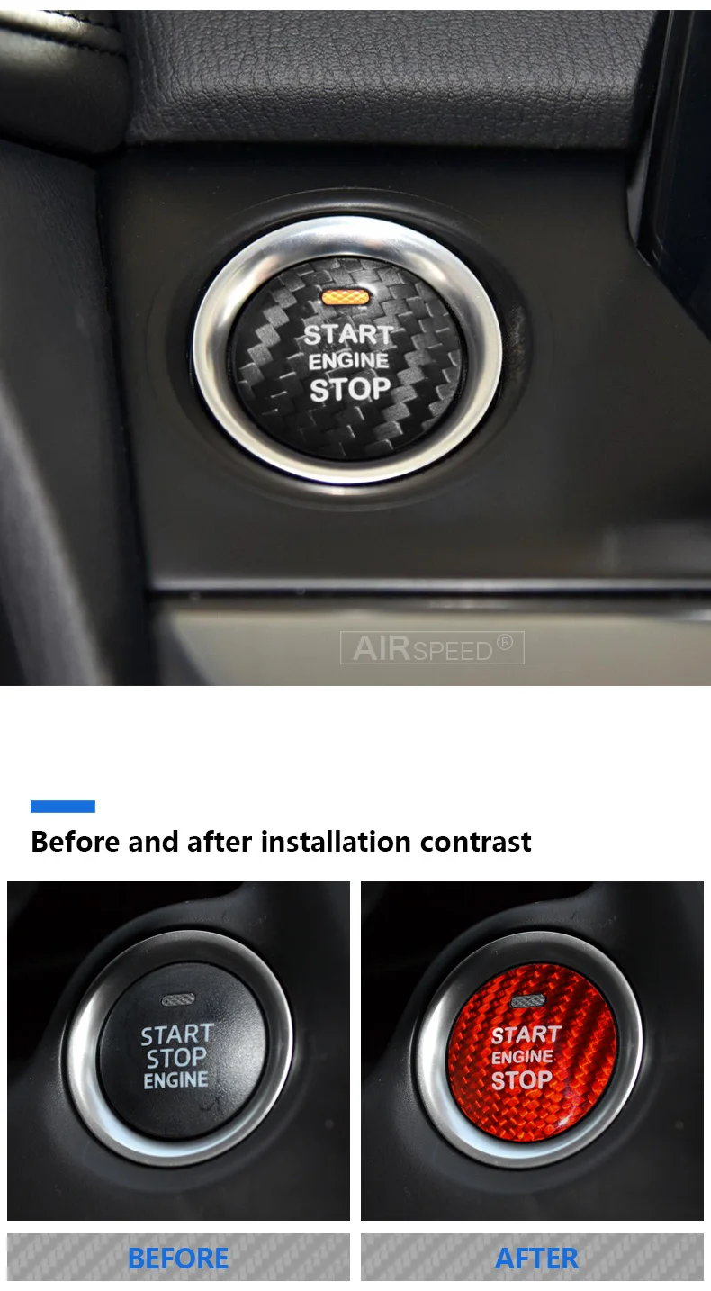 Скорость движения воздуха для Mazda Axela Atenza CX-3 CX-4 CX-5 CX-8 MX-5 аксессуары Стикеры углеродного волокна внутренняя отделка автомобиля кнопка запуска двигателя