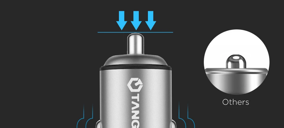 TANGGOOD Dual USB Автомобильное зарядное устройство мини 4.8A полностью металлическое автомобильное зарядное устройство адаптер для iPhone 7 samsung S8 Xiaomi mi5 mi6