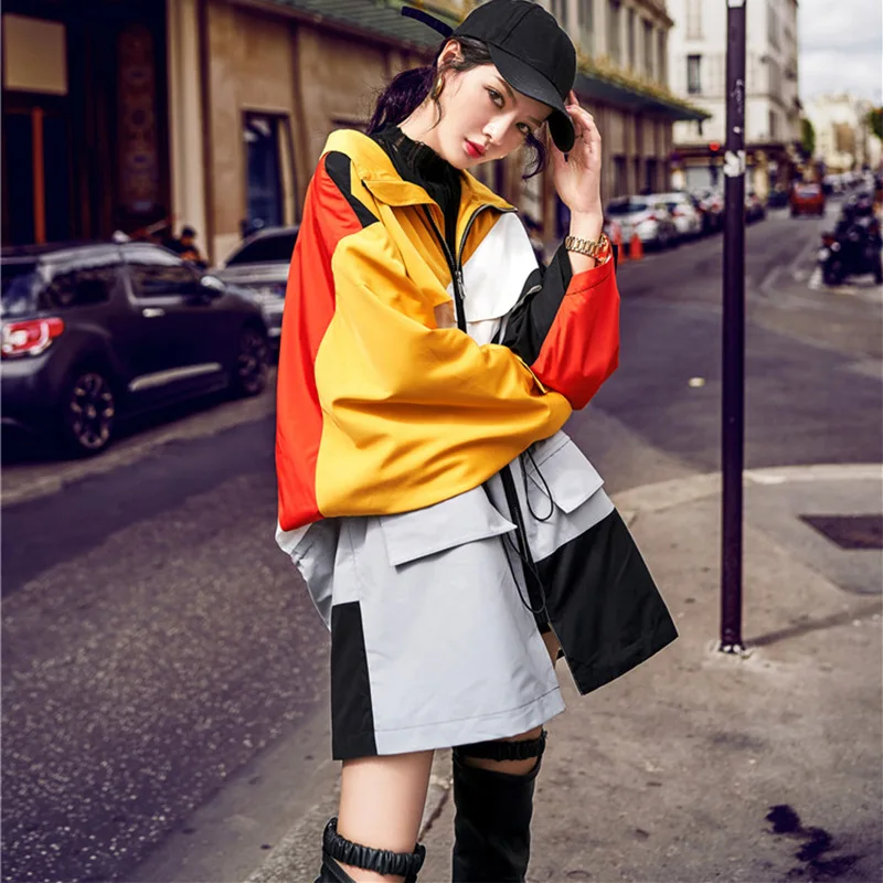 SuperAen Harajuku, модный Тренч для женщин, Дикий хлопок, Повседневный, весна, плюс размер, ветровка, женская, свободная, женская одежда