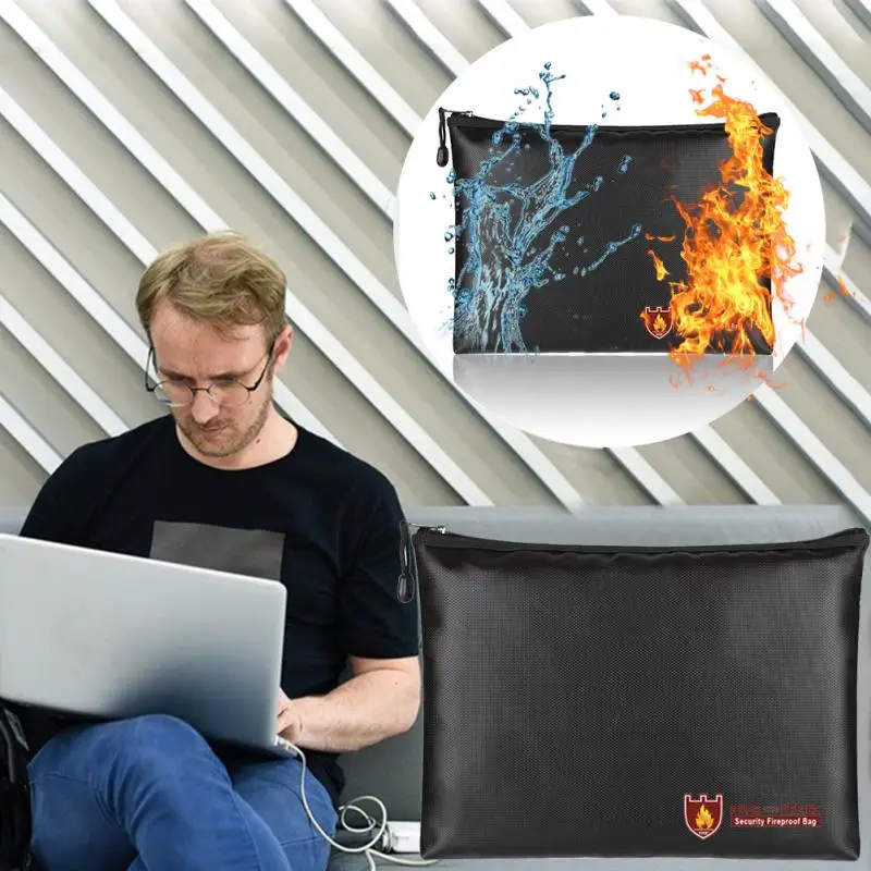 Защитный огнестойкий портфель, сумка для ценных вещей на молнии, Сумка для документов, водонепроницаемый кошелек-конверт, силиконовая Стекловолоконная ткань#17