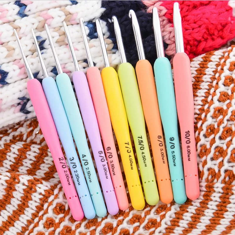10 шт. набор крючков для вязания крючком инструменты Алюминиевый вязаный крючок