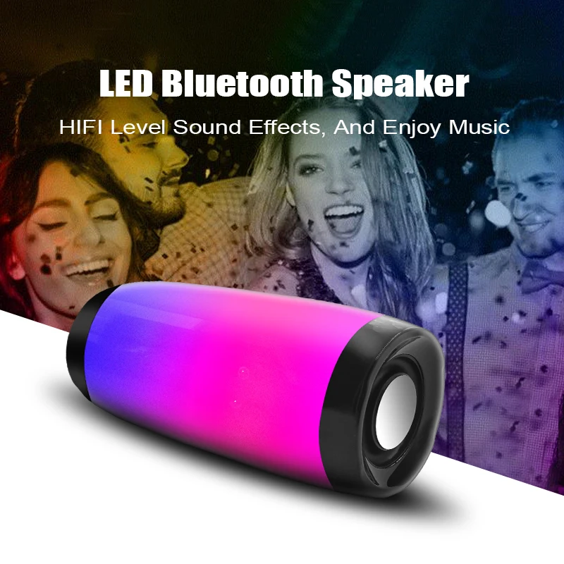 Новый Красочный светодиодный фонарь Bluetooth Колонка HIFI стерео беспроводная
