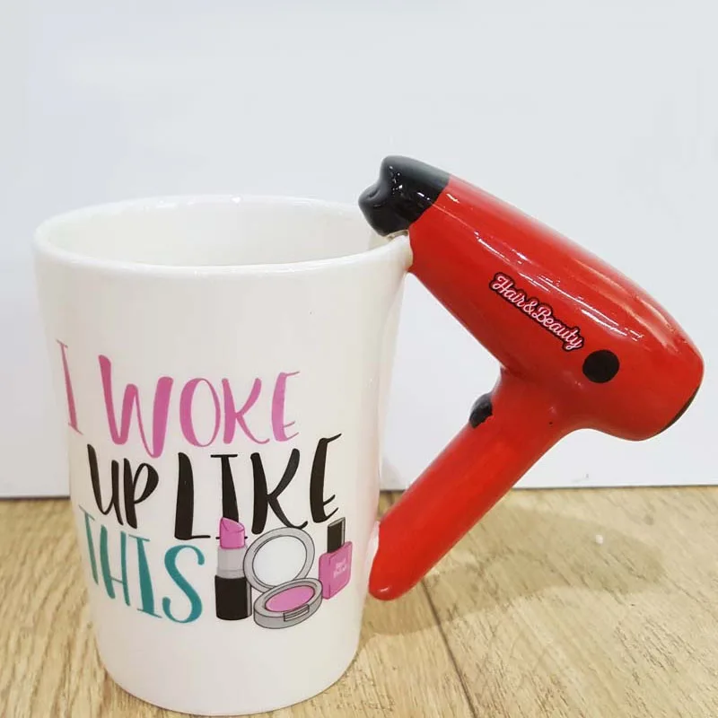 Hair Dryer 300 мл креативные керамические кружки, инструменты для девочек, набор для красоты, специальные ручки для лака для ногтей, чашка для чая и кофе, персонализированная кружка, инструмент для красоты, чашка - Цвет: Hair Dryer