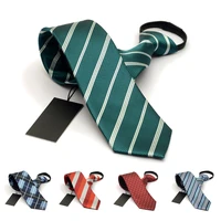 fashion 7cm ties for men silk wedding zipper tie mens casual necktie brand neckties easy to pull microfiber slim ties gift box