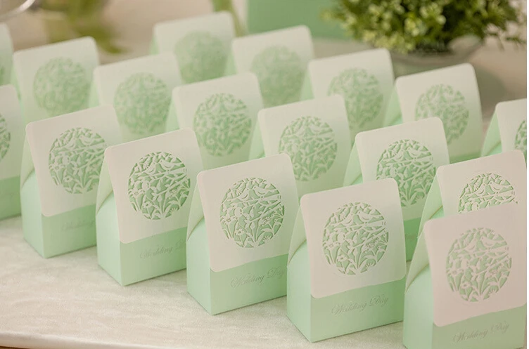 Зеленый цвет карты Бумага пользу Коробки Держатель 30 шт./лот | Дом и сад