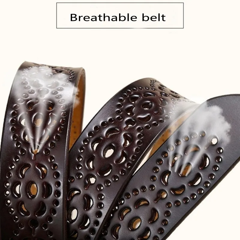 Пояс в стиле бохо женский из натуральной кожи декоративный дышащий пояс с