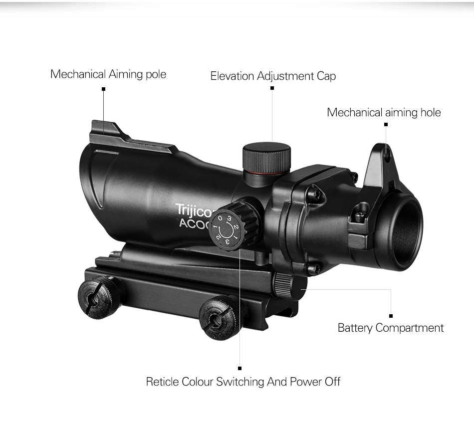 Trijicon ACOG 1X32 красный точечный прицел Оптический Прицел ACOG красный точечный прицел охотничьи прицелы с 20 мм Рельсом для страйкбола