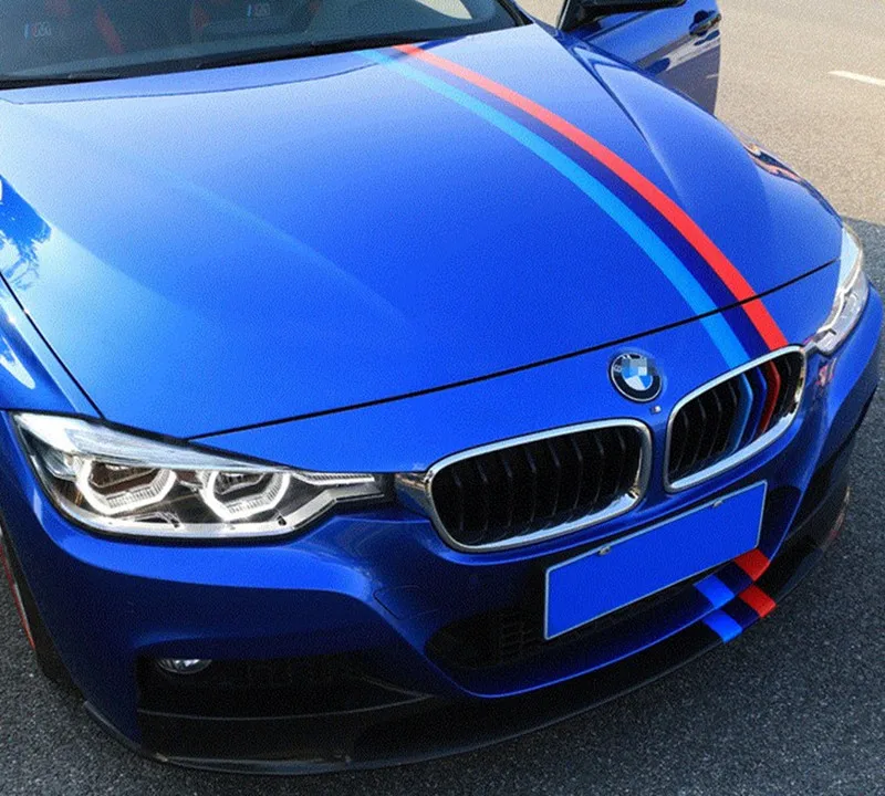 2 м цветная наклейка в полоску с флагом мощности авто капот крыша для BMW e46 e90 e60 e39 e36
