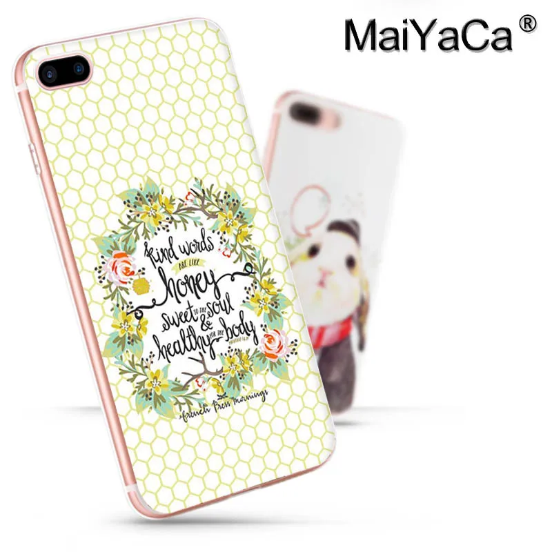 Мягкий чехол из ТПУ MaiYaCa Proverbs Word Quotes Flowers для iPhone 8 7 6 6S Plus X xs max xr 10 5 5S SE 11pro|Бамперы| |