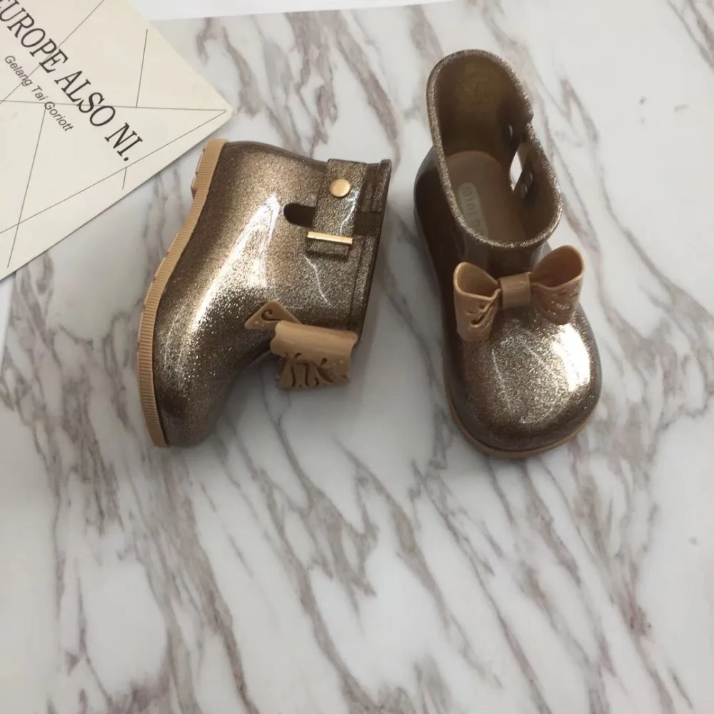 2018 Hot Baby Kids Spring Autumn baby girls Rain Boots Warm Beauty Bow Rainboots Rubber Shoes Toddler Jelly shoes | Детская одежда и