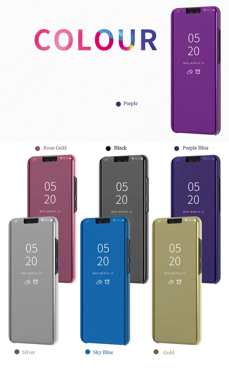 Роскошный чехол с зеркалом для huawei Honor Note 10 9i плюс играть V10 9 Lite Nova 3 3i Y5 Y6 Y7 Prime P20 сенсорный подставка 360 крышка