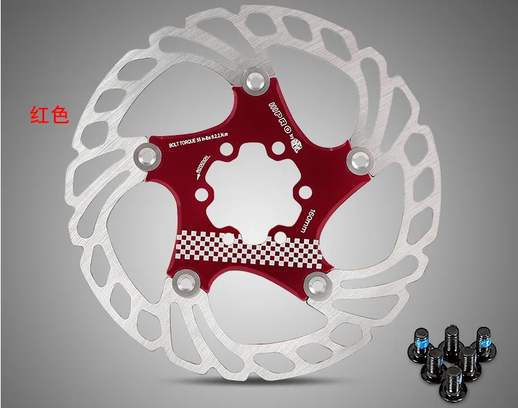 160mm Red MTB дорожный велосипед дисковый тормоз роторы 160 мм 44 мм дисковый тормоз горного велосипеда ротор - Цвет: 160mm Red