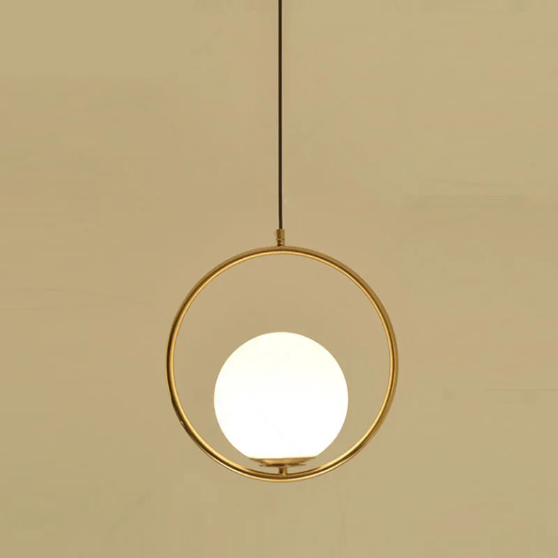 Современный светодиодный Стекло подвеска в форме шара светло-золотой