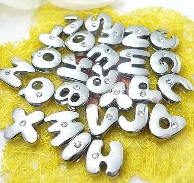 26 шт. 8 мм A-Z жир Слайд буквы Шарм DIY Аксессуары подходит ошейник для домашних