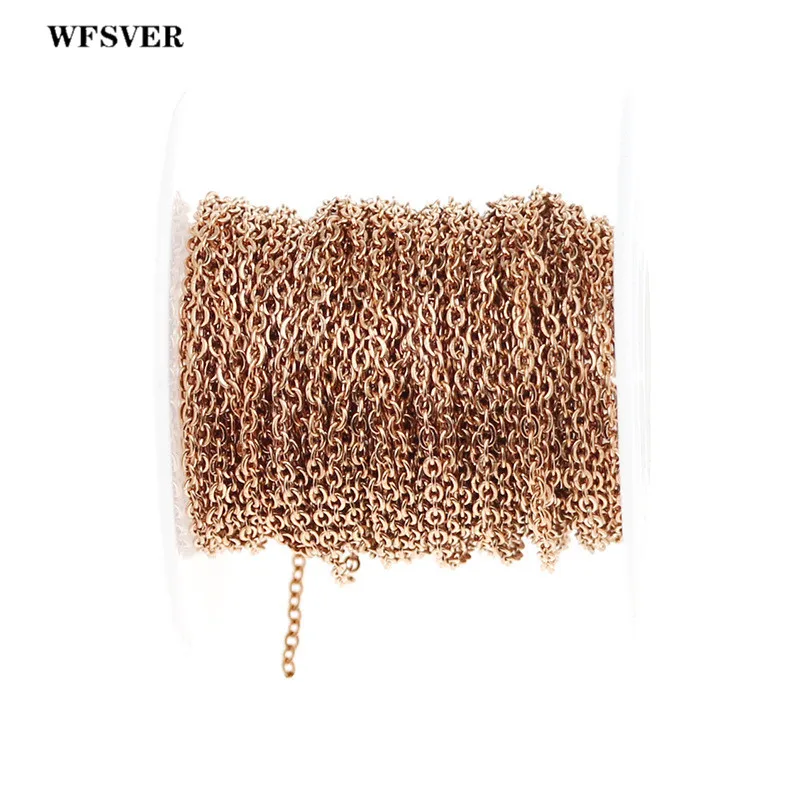 WFSVER 10m/lot 1/1.5/2/2.5mm width Cross Chain Silver Gold Rose Stainless Steel Accessories for DIY Jewelry Making Supplies | Украшения и