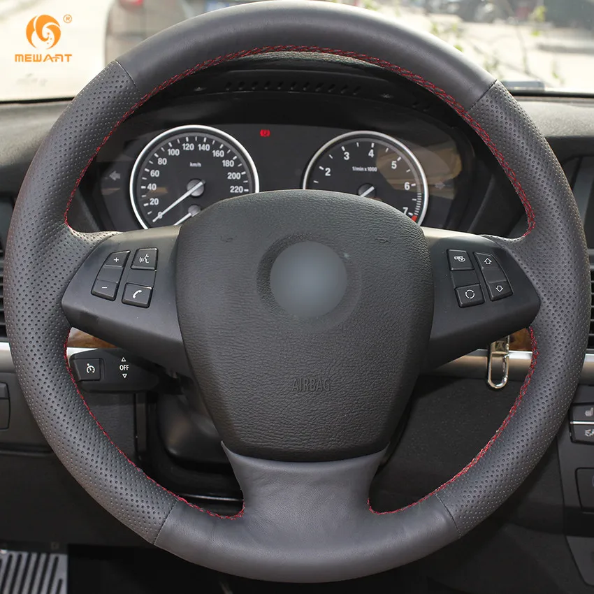 MEWANT черный чехол рулевого колеса автомобиля из искусственной кожи для BMW E70 X5 2007
