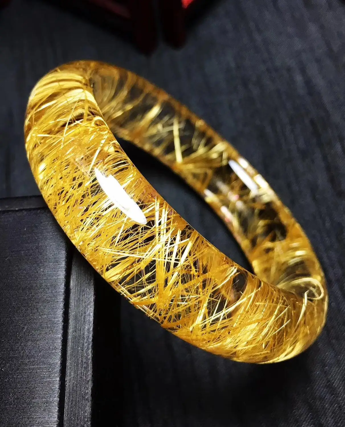 Высококачественный Браслет Из Натурального золота Rutilated Quartz Titanium женский