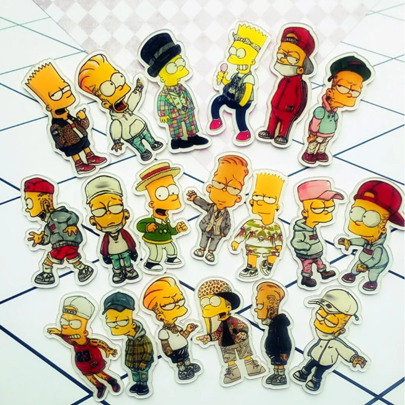 Акриловая брошь мультфильм японское аниме Cool Simpson 1 шт. броши для рюкзака