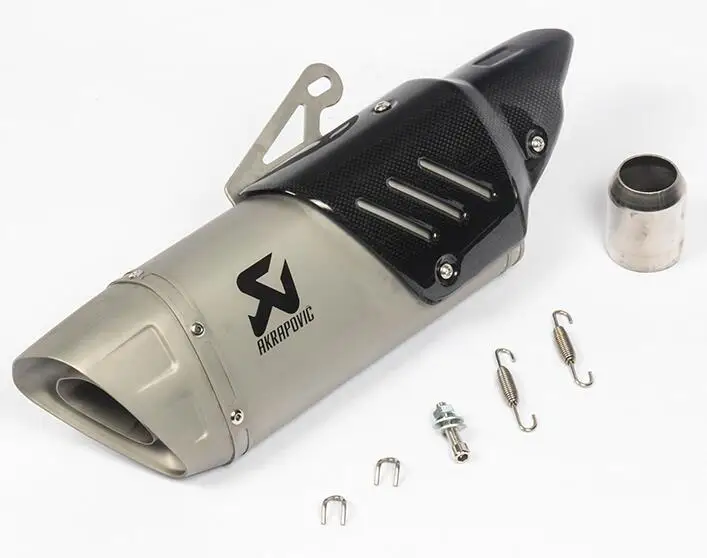 Akrapovic Exhaust Motorcycle Universal Muffler Pipe Carbon Fiber Stainless Steel escapamento de moto For Yamaha R15 CRF 230 FZ1 - Цвет: G